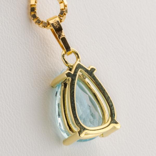 14k gold pendant with an 3.65ct aquamarine