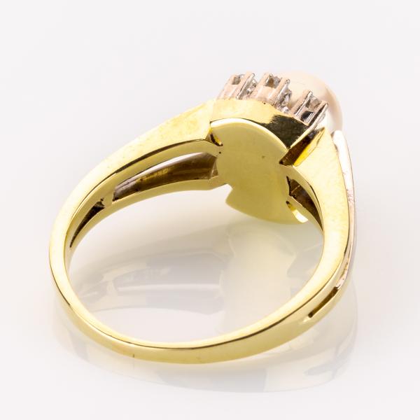 Vintage Ring aus 585er Gold mit Perle und Brillanten