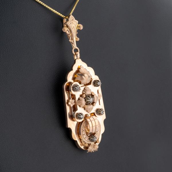 Anhänger aus 585er Rotgold mit 6 Diamanten