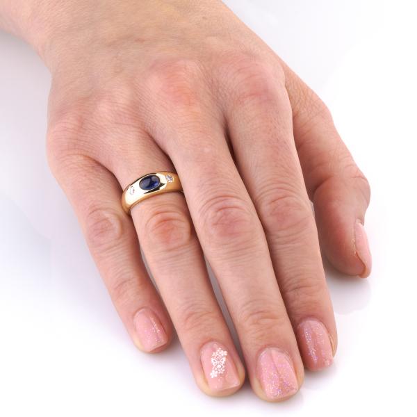 14k gold ring with a 1.0ct sapphire and 0.20ct diamonds