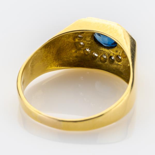 Vintage Ring aus 750er Gold mit Saphir und Brillanten