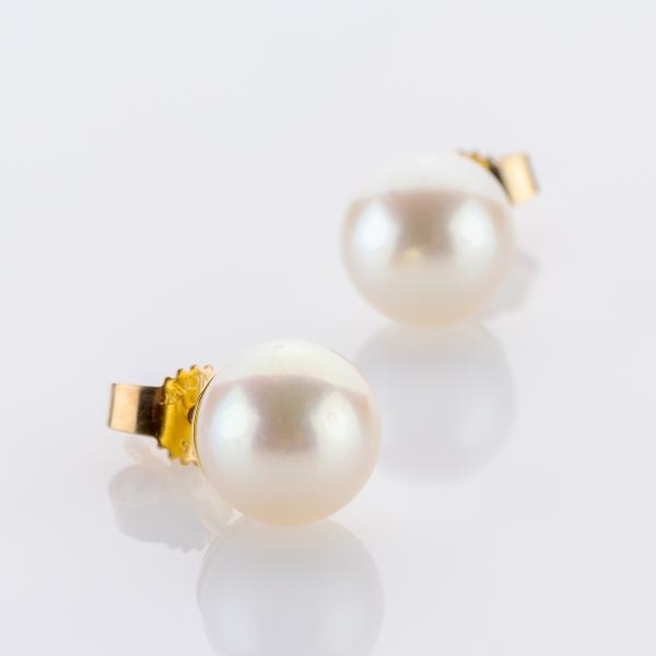 Pearl Earrings in 14K Yellow Gold