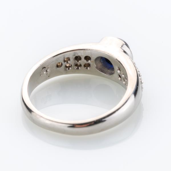 Vintage Ring aus 750er Gold mit 0.50ct Saphir und 0.28ct Diamanten