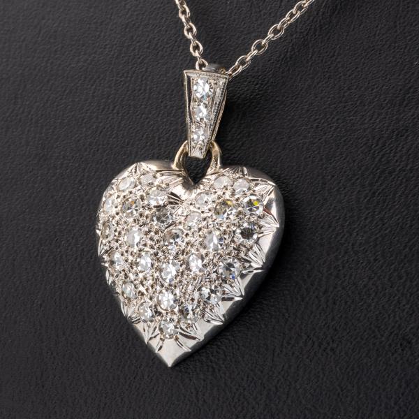 Vintage Anhänger aus 750er Weißgold mit 1.0ct Brillanten