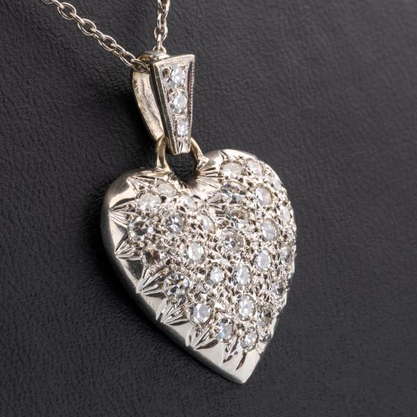 Vintage Anhänger aus 750er Weißgold mit 1.0ct Brillanten