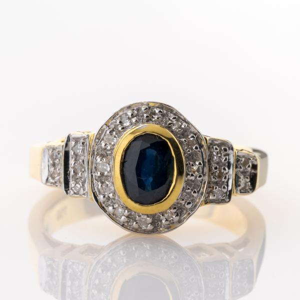 Vintage Ring mit 0.30ct Saphir und 0.20ct Brillanten