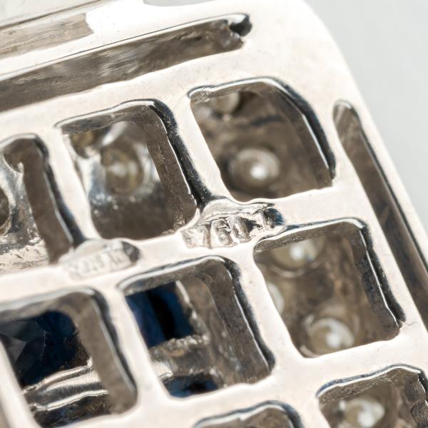 Anhänger aus 750er Gold mit  0.40ct Saphiren und 1.0ct Diamanten