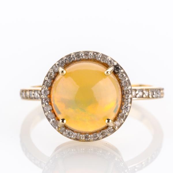 Ring 750er Gold mit Opal und 0.50ct Brillanten