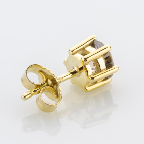 14k gold ear studs with 1.90ct diamonds