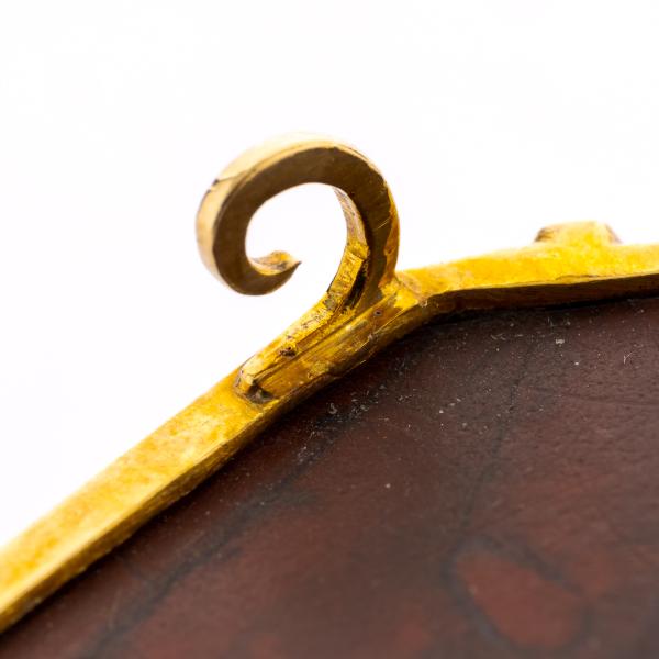 Antike Brosche aus 585er Gold mit Gagat