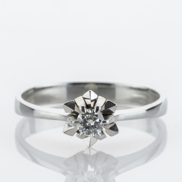 Vintage Ring aus 585er Weißgold mit Brillant