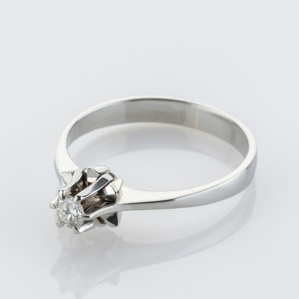 Vintage Ring aus 585er Weißgold mit Brillant