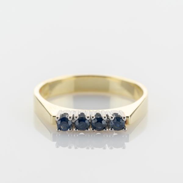 Ring aus 585er Gelb- und Weißgold mit 0.20ct Saphiren