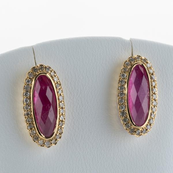 Ohrstecker aus 585er Gold mit 2.91ct Rubinen und 0.50ct Brillanten
