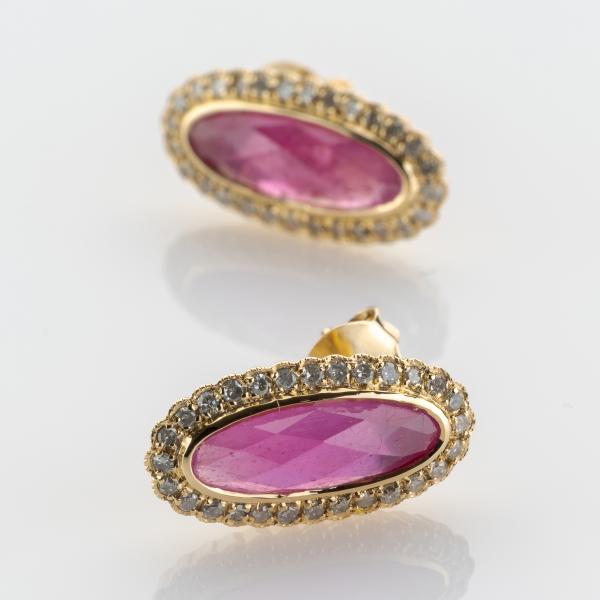 Ohrstecker aus 585er Gold mit 2.91ct Rubinen und 0.50ct Brillanten