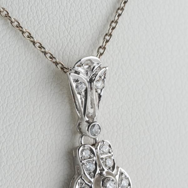 0.10 ct Sapphire Pendant with 0.30ct Diamonds in 14k White Gold