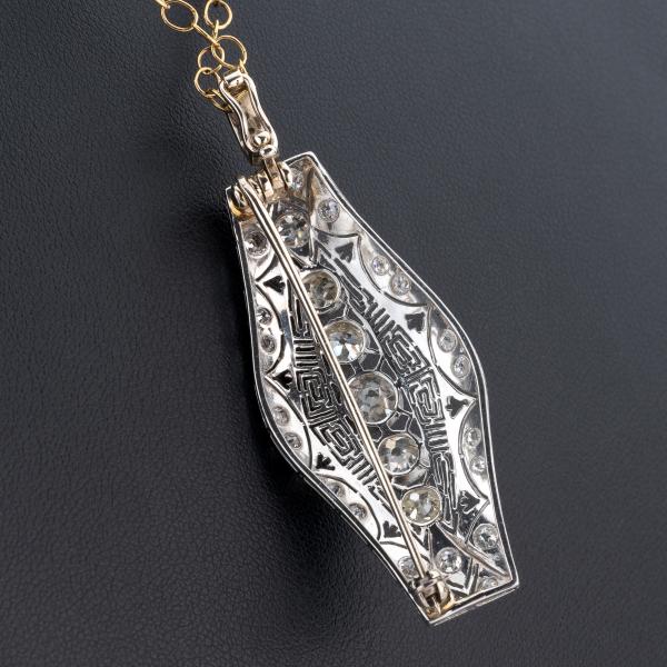Art Deco Anhänger (Platin) mit Diamanten