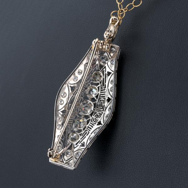 Art Deco Anhänger (Platin) mit Diamanten