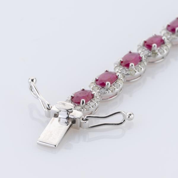 Vintage Platinum Bracelet with Burmese Rubies and Diamonds