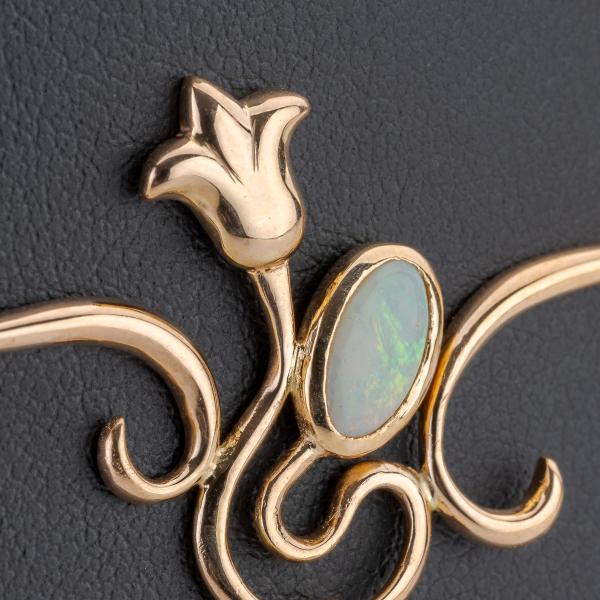 Collier aus 585er Gelbgold mit Opalen – inspiriert vom Jugendstil