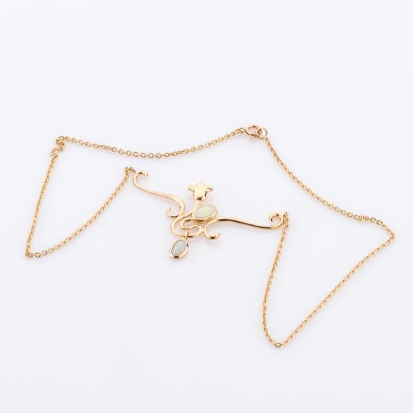Collier aus 585er Gelbgold mit Opalen – inspiriert vom Jugendstil