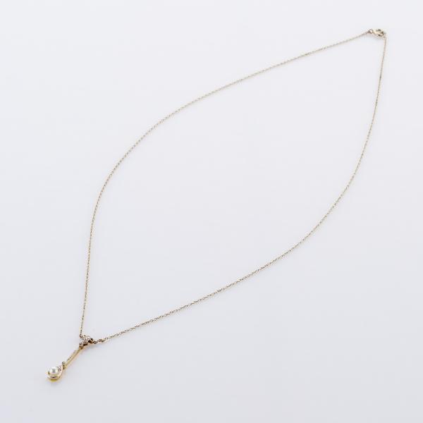 Collier aus 585er und 750er Gold mit Perle und 0.03ct Diamanten