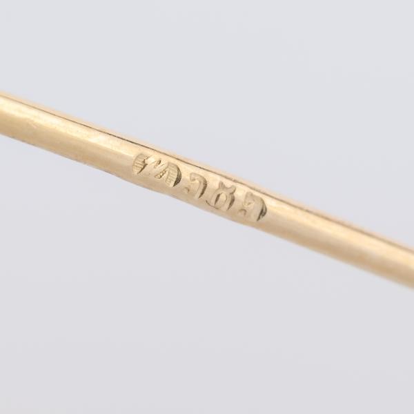 Antike Brosche aus 585er Gelbgold mit Türkis und schwarzer Emaille