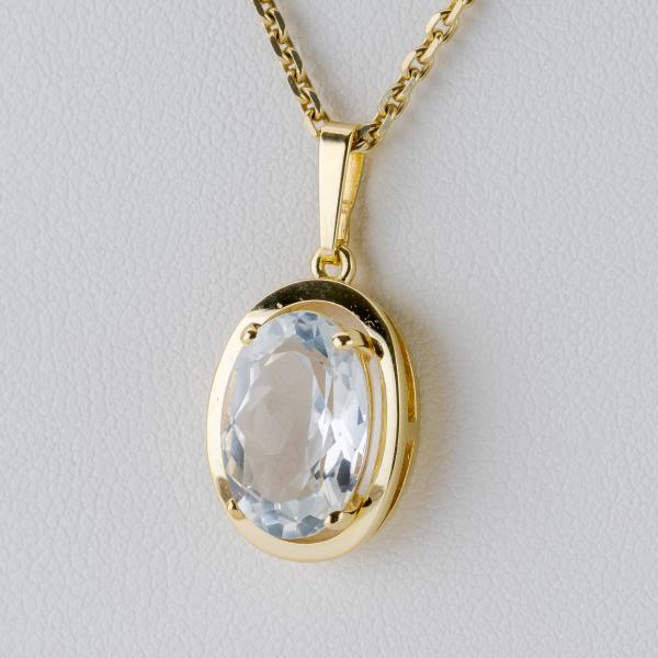 4.0ct Blue Topaz Pendant in 14K Yellow Gold