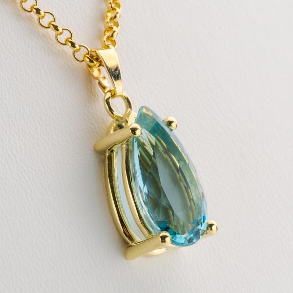 14k gold pendant with an 4.87ct aquamarine