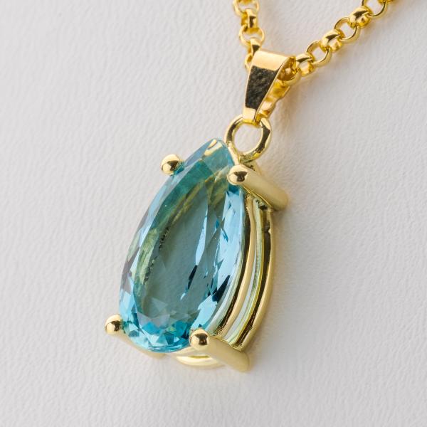 14k gold pendant with an 4.87ct aquamarine