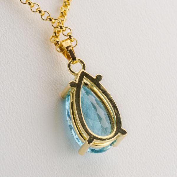 14k gold pendant with an 4.87ct aquamarine