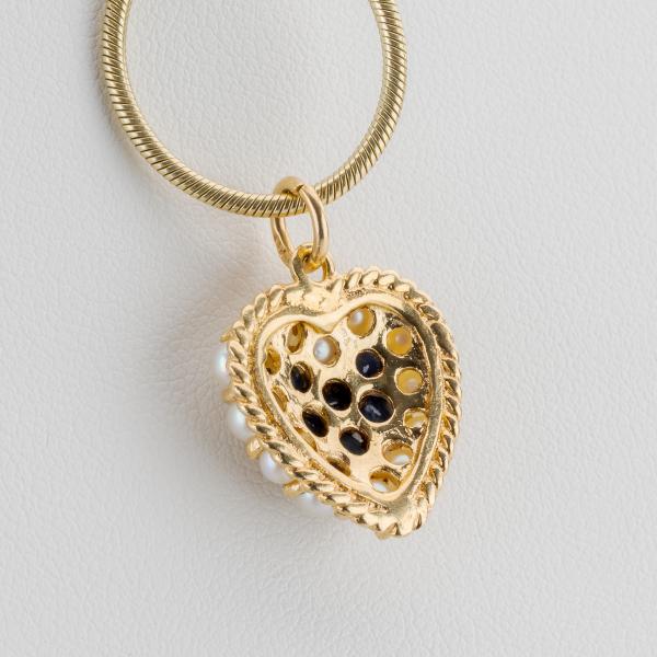 0.60 carat Sapphire and Pearl Pendant in 14K Yellow Gold