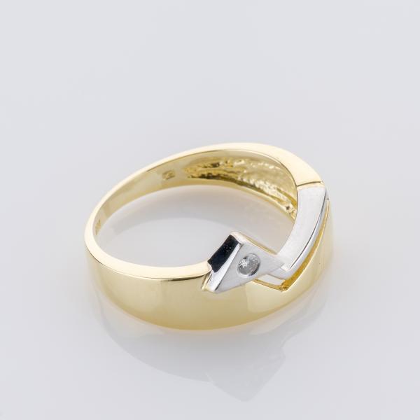 Ring aus 585 Mehrfarbgold mit 0,02 ct Brillant