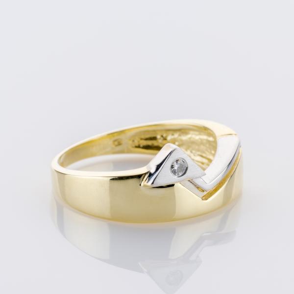 Ring aus 585 Mehrfarbgold mit 0,02 ct Brillant