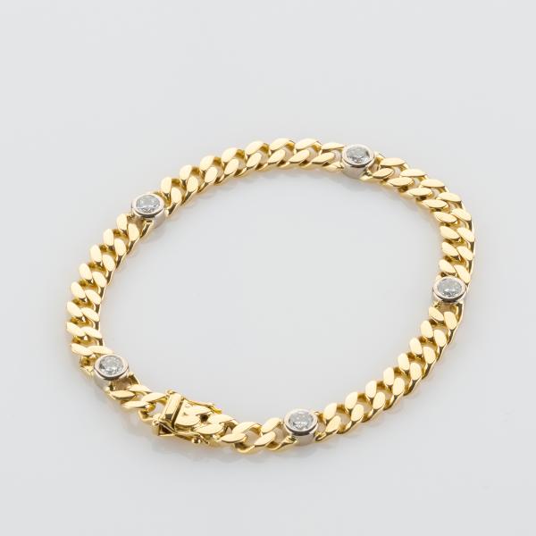 1.49 ct Diamond Bracelet in 18K Yellow and White Gold