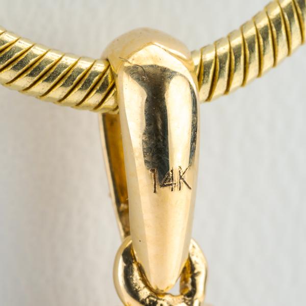 14k gold pendant with a 1.50ct sapphire and 0.30ct diamonds