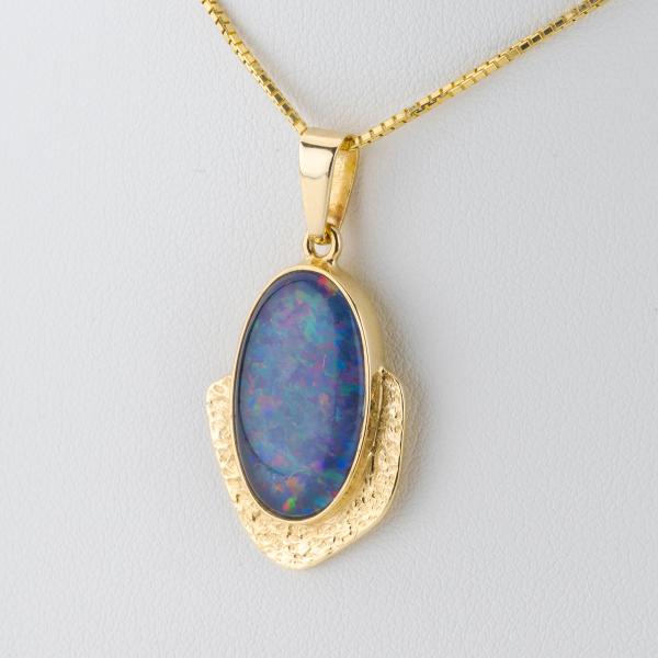 Opal Triplet Pendant in 14K Yellow Gold