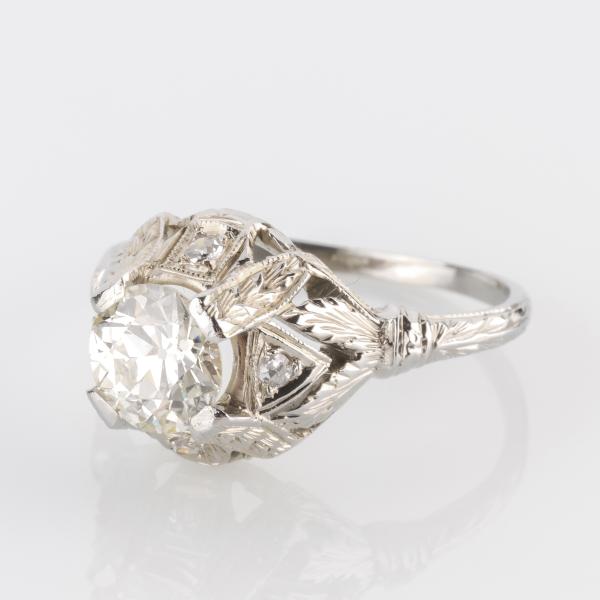 Art Deco Ring (750er Gold) mit 1.08ct Brillanten