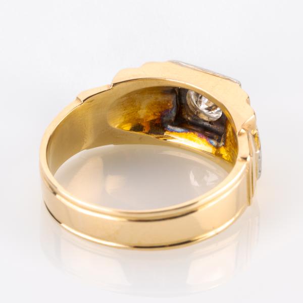 Art deco Ring 585er Gold mit 0.40ct Brillant